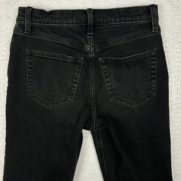 Uniqlo Jeans Womens 26x27*‎ Slim Straight Mid-Rise Black Stretch Denim - Picture 6 of 14